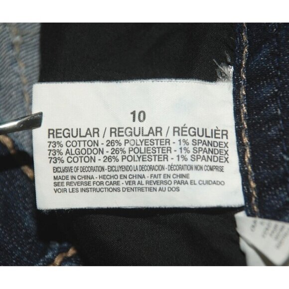 Nine West Denim Blue Jeans Size 10 W30 Straight Leg Embroidered Bling Boot - Picture 9 of 10